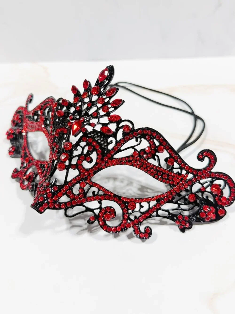 Gothic Red Masquerade Mask,Venetian Bridal Mask, Gothic Wedding Accessory